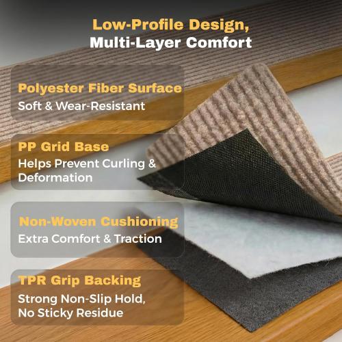 MBIGM Carpet Stair Treads for Wooden Steps, 15 Pack, 8 x 30, Cornstalk