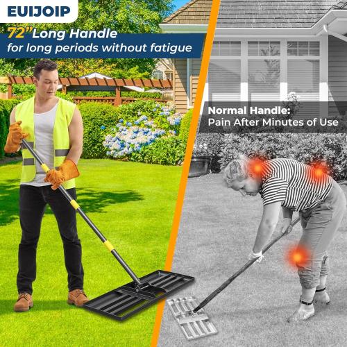 Extra Wide 30 Leveling Rake for Lawn Care - 60in Extendable Stainless Steel Handle with Ergonomic Grip | Professional Grass Leveling Tool for Golf Courses, Soccer Fields, Backyard Turf Maintenance