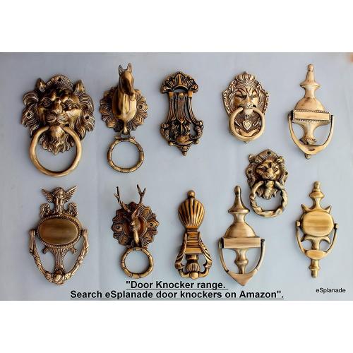 Size 6 StonKraft Brass Lion Door Knocker Knockers Gate Knocker Door Accessories (Lion 6)