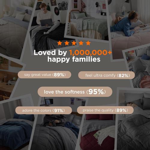 Bedsure Full Size Comforter Set - 7 Pieces Reversible Grey Bedding, Full Size Bed Set for All Seasons, Bed in a Bag with Down Alternative Comforter, Sheets, Pillowcases & Shams