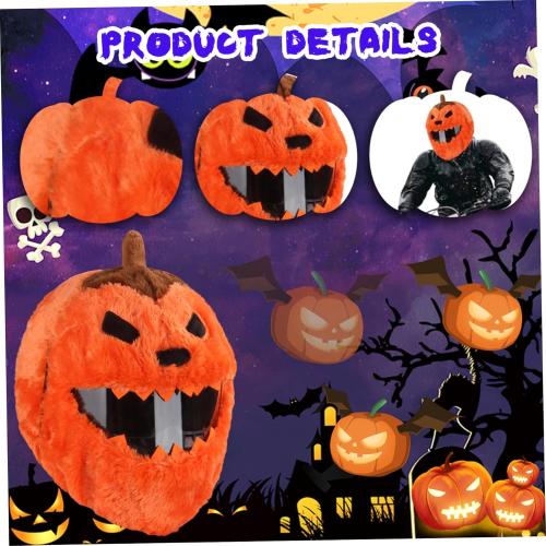 Motorcycle Helmet Covers, Halloween Evil Pumpkin Plush Helmet Cover Motorcycle, Decorative Funny Cartoon No Blocking Vision for Riding, Parties Cover