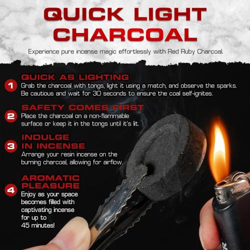Instant Light Coals– Incense Coal Disks – Coal Tablets – Charcoal Disks – 100 Coals – 33 mm Quick Light Briquettes – Slow Burn/Low Smoke