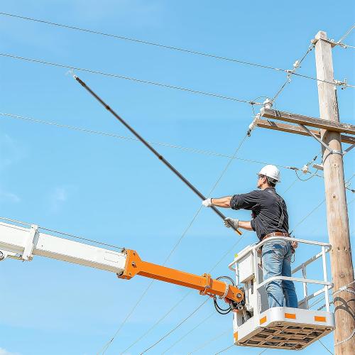 20FT Heavy-Duty Fiberglass Telescopic Extension Pole - High Stiffness, Non-Conductive, Twist Lock for Electrical Rescue, Indoor Cleaning, Pool Washing,Paint,Boat Hooks&Flags- Universal Threaded Tips