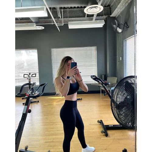 AUROLA Power Workout Leggings for Women Tummy Control Squat Proof Ribbed Thick Seamless Scrunch Active Pants