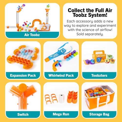 Fat Brain Toys The Original Air Toobz, Air-Powered STEM Building Toys for Kids & Teens, Kids Building Toys, STEM Toys for 3  Year Old