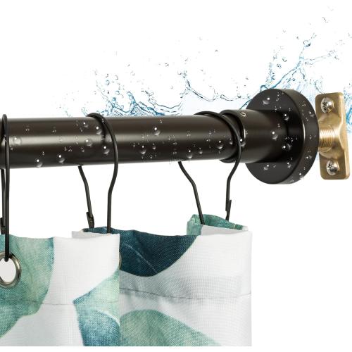 Artiwell Heavy Duty Shower Rod, Adjustable Shower Curtain Rod, Expandable 47-84 Inch, Permanent Mount Shower Rod, Never Rust Stainless Steel For Window Curtain and Closet, Oil Rubbed Bronze