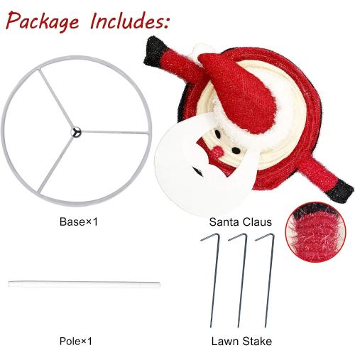 1.8ft Pre-Lit Light Up Santa Claus, 48 LED Outdoor Lighted Santa Claus Christmas Yard Decoration