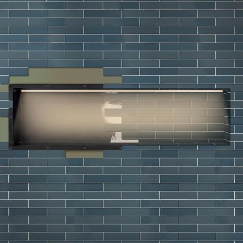 Uni-Green Large Ready to Tile Niche 14X50 in with LED Strip Light 4000K Natural White Waterproof,with Built-in Aluminum Tile Edge Design