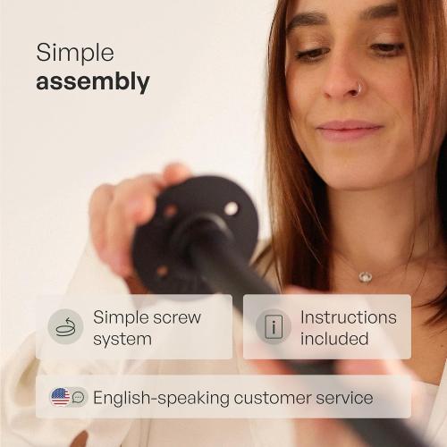 pamo Industrial Pipe Clothing Rack – Wall Mounted Black Closet System in Powder-Coated Steel – 41.4 W × 87.4 H – Easy Setup – Ideal for Walk-In Closets & Retail Use