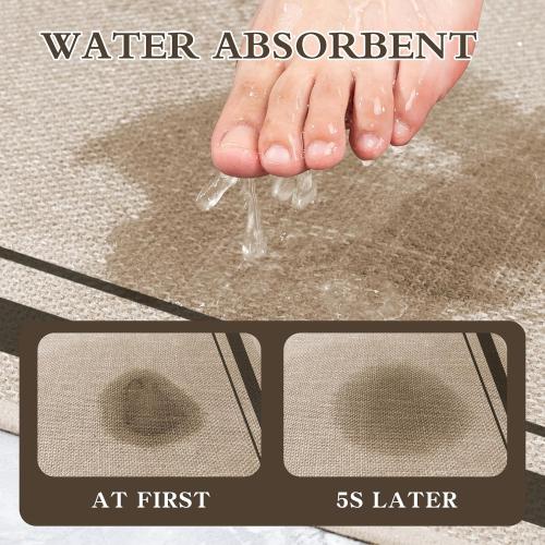 chakme Bathroom Rug Sets 2 Piece, Ultra Thin Bath Mat Quick Dry Bath Mat Set, Absorbent Bath Mat for Bathroom Non Slip Machine Washable, (Light Beige, 17x24 17x32)