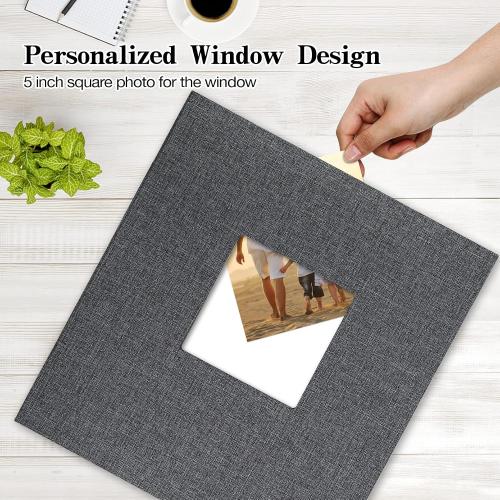 Photo Album 4x6 Pictures, 1000 Pockets, Linen Cover, Gray | Linen Cover, Front Window, Large Capacity 4x6 Picture Albums, Photo Book for Family, Wedding, Anniversary, Baby, Keepsake