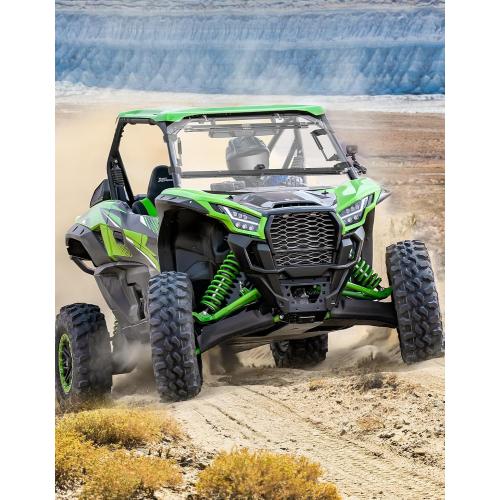 KEMIMOTO UTV Flip Windshield Compatible with 2020 2021 2022 2023 2024 2025 Kawasaki Teryx KRX 1000, Scratch Resistant 1/4 Thick Polycarbonate Hard Coated Front Full Windscreen