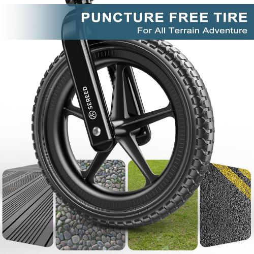 SEREED Toddler Balance Bike 2 Year Old, No Pedal Kids Toy Bike for 2-5 Years Old, Tool-Free Adjustment, Gift for 2-3 Boys Girls, Customize Plate with 3pcs Stickers (White)