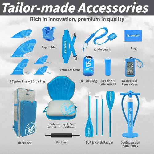 Journey 11'6 / 11'×34 / 11'×35 Extra Wide Paddle Board, One-Stop Premium SUP Board Accessories, Tailored Fins, Stable Inflatable Stand Up Paddle Boards for Youth/Adults of All Skill Levels