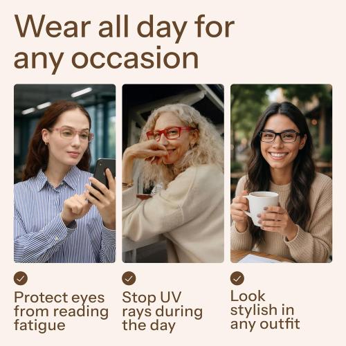 Gaoye Reading Glasses Blue Light Blocking, Spring Hinge Readers for Women Anti Glare Filter Lightweight Eyeglasses (5-Pack Mix Color 2, 2.75)