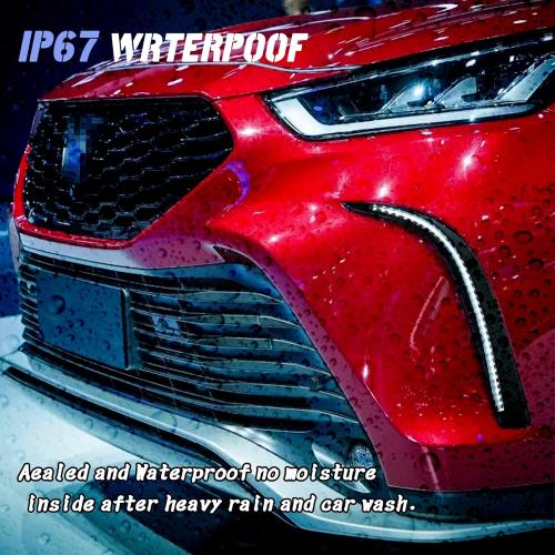 Switchback White/Amber LED Front Bumper Fog Daytime Running Lamp Dynamic Sequential LED Turn Signal Light Function Compatible with Toyota Highlander 4TH 2021 2022 2023 2024 XSE