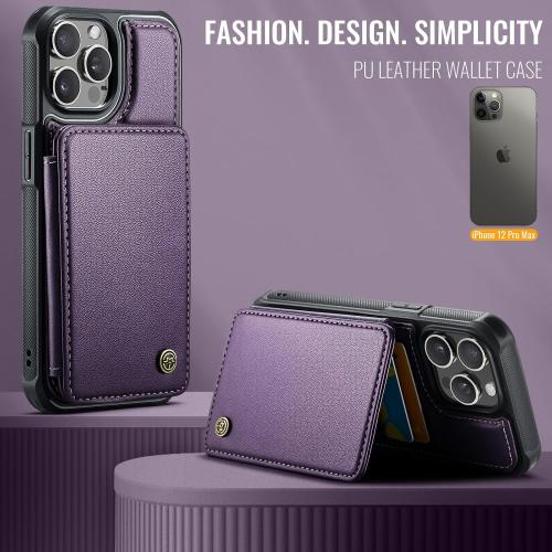 Vinich for iPhone 12 Pro Max Wallet Case with Card Holder, Purple