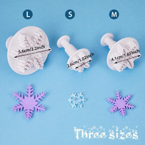 Patelai 6 Pcs 3D Snowflake Silicone Mold Christmas Snowflake Fondant Mold