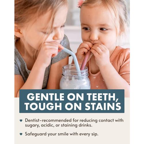 Nightingale Reusable Silicone Straws - Bendy Drinking Straw with Cleaning Brush - Collapsible and Bendable Travel Straw for Kids - Dishwasher Safe, Food-Safe - Set of 6 (Marine Multi)