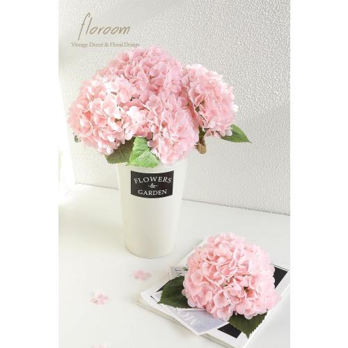 4 Pcs Real Touch Blush Pink Hydrangea Artificial Flowers, 20 Full Faux Hydrangea Flowers Fake Flowers for Home Decor Party Floral Arrangements Wedding Bouquets Centerpieces Decorations