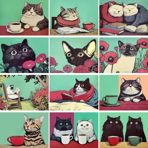 2026 Wall Calendar - 2026 Calendar, January - December 2026, 8.3'' x 8.3'', Cats Calendar 2026 with Hanging Hole for Home & Office Cat Calendar