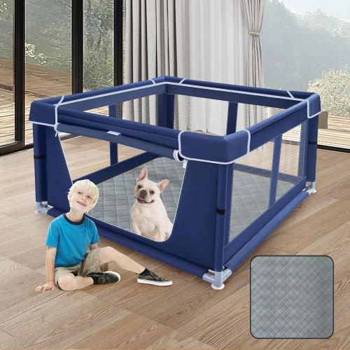 42x42 Inches Puppy Playpen with Dog Pads, Dog Playpen for Puppies or Small Dogs, Pet Playpen for Indoor & Outdoor, Sturdy Safety DogPen with Thickened Fabric, High-Strength Nylon Wire Mesh