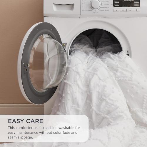 Comforter  - White Comforter, Boho Tufted Bedding Comforter