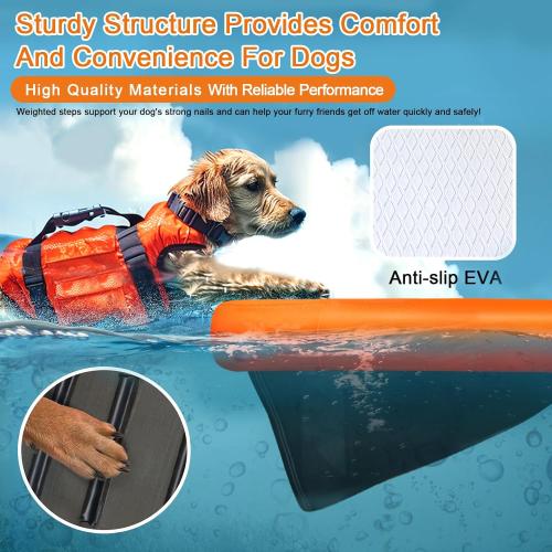 VOFiTNY Inflatable Pup Plank Dog Floating Dock Water Ramp Ladder Steps for Pool Boat Sea Lake, Pup Plank Orange