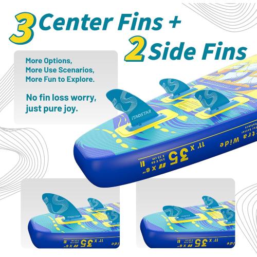 Journey 11'6 / 11'×34 / 11'×35 Extra Wide Paddle Board, One-Stop Premium SUP Board Accessories, Tailored Fins, Stable Inflatable Stand Up Paddle Boards for Youth/Adults of All Skill Levels