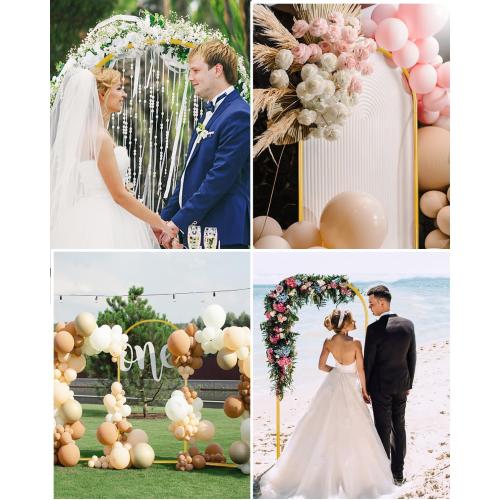 Metal Arch Backdrop Stand Set of 3, Gold Wedding Arch Stand for Wedding Ceremony Decoration
