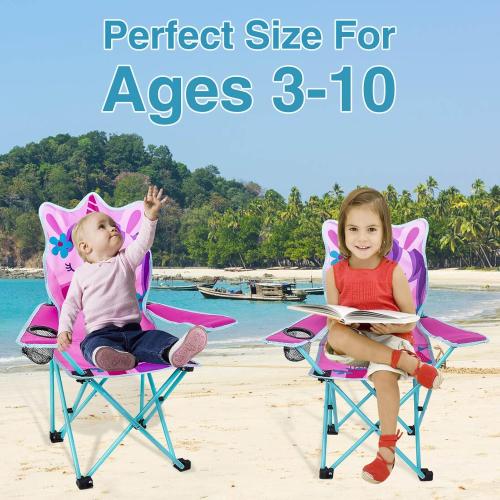 KABOER Kids Outdoor Folding Lawn and Camping Chair with Cup Holder and Carrying Bag, Children's Camping Chairs