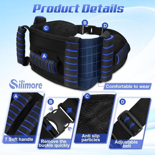 Gait Belt for Seniors with Handles, Gate Belts Medical with Quick Release Latch - Elderly Physical Therapy Transfer Belt for Lifting Seniors,Patients,Disabled(Blue)