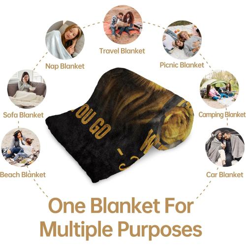 Afterprints Christian Gifts for Men, Blanket Printed with Lion & Bible Verse, Religious, Birthday Gifts for Men, Teen Boys, Catholic, Spiritual, Baptism Gift, Soft Throw Blanket 50'' x 60''