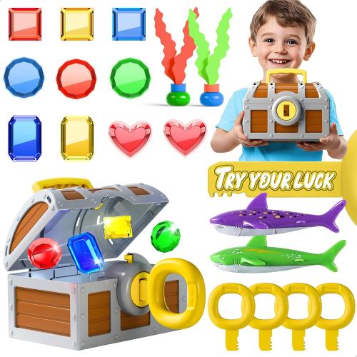 Funscape Kids Pool Diving Toy, Large Treasure Chest Water Dive Pool Games