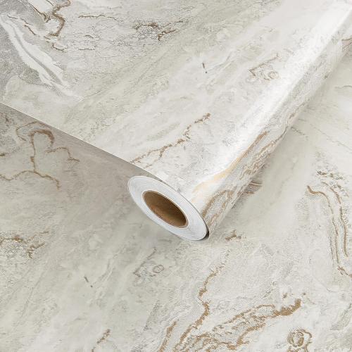 Large Gold Marble Contact Paper for Countertops 24 x 394 Shiny Marble Counter Top Peel and Stick Waterproof Wallpaper Vinyl Wrap Removable Granite Contact Paper for Kitchen Cabinets Desk