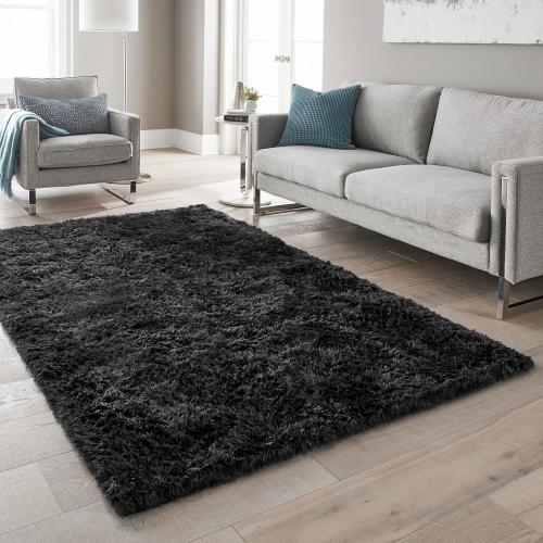 Ophanie Black Large Rugs for Living Room, Fluffy Furry Shaggy Fuzzy Area Rug, Carpets for Bedroom Shag Plush Soft Large, Kids Home Decor Aesthetic