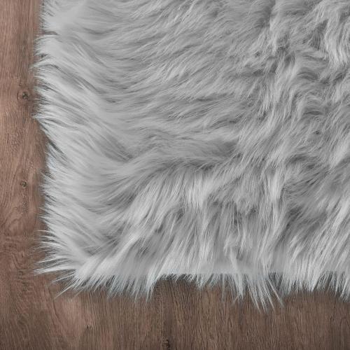 Small Rugs for Bedroom 2x3 Grey Faux Sheepskin Rug for Living Room Super Soft Rugs for Dorm Room Fluffy Rug for Bedroom Rectangle