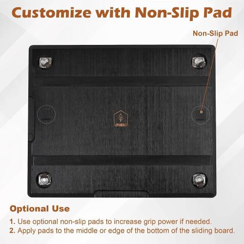 Joy&Grace Appliance Slider for Kitchen Appliances 360° Rolling Sliding Tray for Coffee Maker Countertop, Bamboo Coffee Pot Slider Rolling Tray with Universal Rollers (Black, Large 16x13)