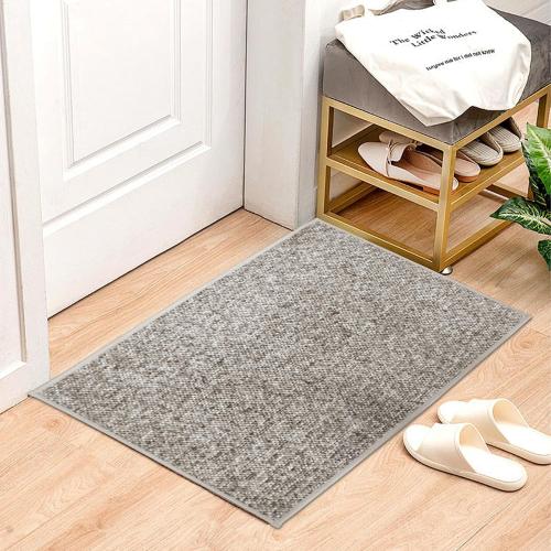 Yancorp Front Door Mat Indoor Entrance for Inside Entry 17 x 29.5 Non-Slip Welcome Mat Rubber Backing Dirt Resistant Absorbent Indoor Doormat for Entryways, Front Doors, Hallways, Beige Grey