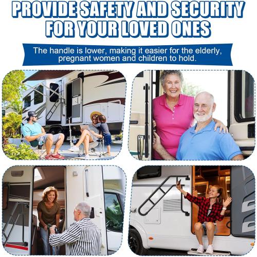 Dreyoo Extended Assist Rail, RV Handrail, RV Handle Grab Bar by Door, Camper Hand Rail, U Shaped Trailer Door Handle, Horizontal Length 34.88'' Ideal for Kids, Elderly and Pregnant Women