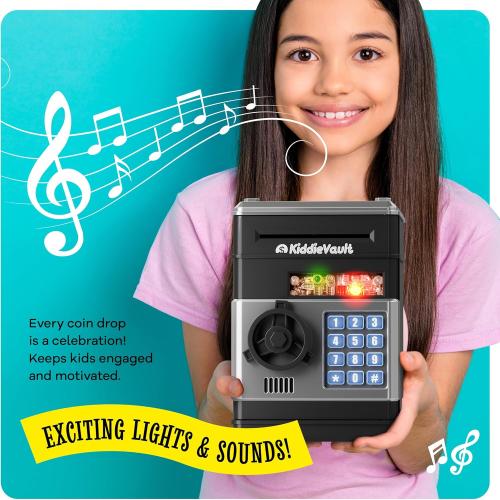 Piggy Bank for Kids - Electronic Money Saving Box w/Code- ATM Safe - Toy Coin Bank - Easter Boys Toys for Age 3, 4, 5, 6, 7, 8, 9 - Birthday Gifts for 8, 9, 10, 11, 12 Year Old Boy and Girl