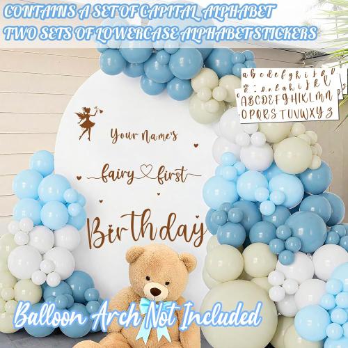 Custom Name Fairy First Birthday Decal Sign for Backdrop Sweet Baby Girl 1st Birthday Party Decorations Vinyl Sticker for Balloon Arch Fairy Girl Happy First Birthday Banner Baby Shower Party Supplies