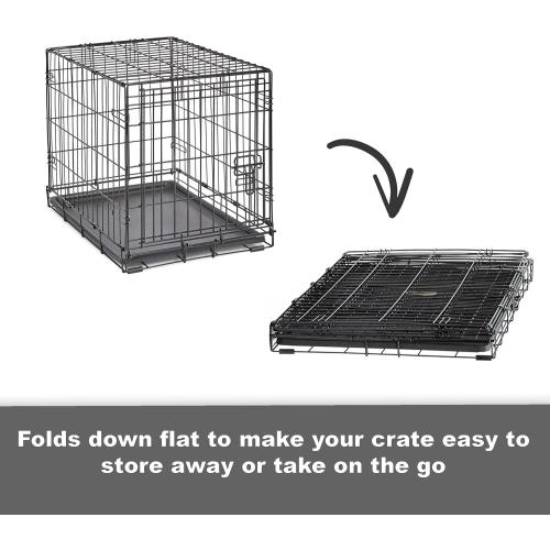 New World Single Door Folding Metal 42-Inch Dog Crate, Includes Leak-Proof Pan, Floor Protecting Feet, & New Patented Features, for Large-Sized Breeds
