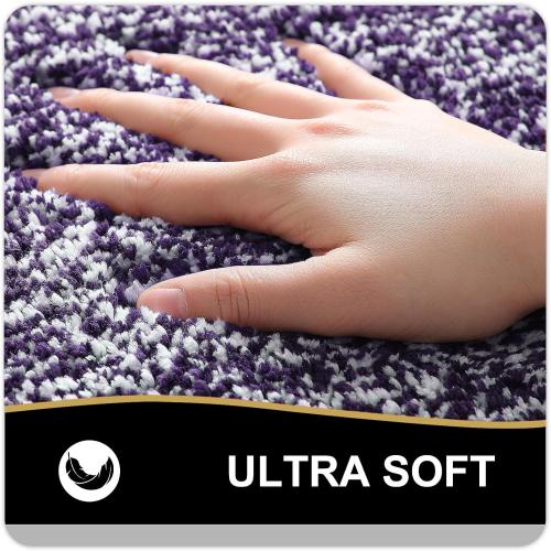 OLANLY Bathroom Rugs 30x20, Extra Soft and Absorbent Microfiber Bath Mat, Non-Slip, Machine Washable, Quick Dry Shaggy Bath Carpet, Suitable for Bathroom Floor, Tub, Shower (Medium, Purple)