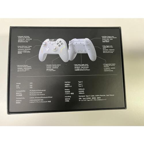 White EasySMX X20 Wireless Gaming Controller with RGB Backlit, 2-Stage Hall Effect Stick, 1000Hz Polling Rate, 6-Axis Gyro on Multi-Platform, Mech Buttons- Compatible with PC/Switch/Steam/Android