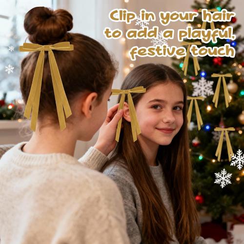 24 Pcs Christmas Bows for Tree, Light Brown Velvet Ribbon Bow for Christmas Tree, Pre-Tied Vintage Xmas Bows for Xmas Trees Wreaths Gifts Wedding Indoor Outdoor Decorations, 5 x 7 Inch