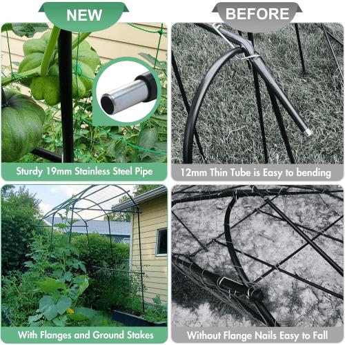 Garden Arch Trellis 7FT Extra Tall Polyethylene-Coated Stainless Steel Garden Trellis for Climbing Plants Outdoor Garden Trellis Arch for Cucumber Trellis, Gardening Trellis with Clips Trellis Netting