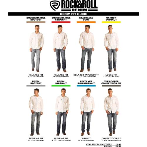 size 32-30, M. Rock & Roll Denim Relaxed Fit Straight Bootcut Jeans #M0S8553