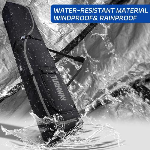 TurnWay Padded Ski Bag with Wheels for Air Travel, Double Rolling Snowboard Bag Heavy Duty Waterproof for Storage & Transportation of Snowboard/Ski Gear