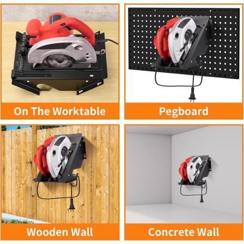 Shimeyao Circular Saw Holder Wall Mount Heavy Duty Metal Storage Rack Organizer for Shed Garage, Pegboard, Workshop, Home, Fit Most of Circular Saw